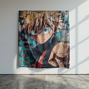 XXL Sherpa Blanket Japan Graffiti Fanart, Anime Katsuki Bakugo Throw Blanket, Home Decor, Gift for Anime Lovers, Cozy Winter Blanket, Manga