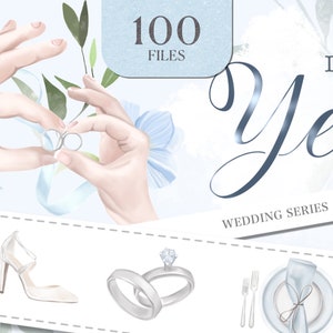 Clipart de casamento Convite de casamento azul Download digital de casamento azul Festa de casamento Comida Clipart Vestido de casamento PNG Casamento para download Casamento