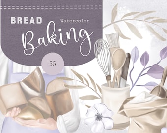 Bread Baking Clipart, Bread Clipart, Bakery Clipart, Baking Tools PNG, Bakery and Pastry Clipart