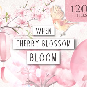 Wasserfarbe Kirschblüte, Clipart Sakura, Blumen Clipart Kirschblüte, Muster, Sakura, Digitales Papier, Japan Clipart, Japan Blume Clipart