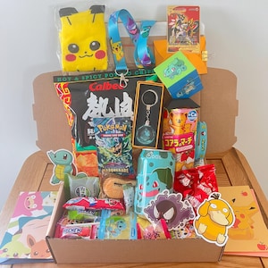 Coffret cadeau sur le thème Pokémon, panier pour la fête des pères, cadeaux pour les amateurs de pikachu, boosters optionnels du JCC Pokémon, pour les fans d'anime et de manga