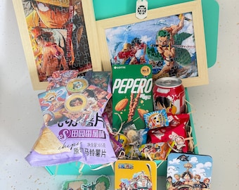 Ultimate One Piece Anime Gift Box: Handmade Keychain, Necklace, Puzzle , Snacks