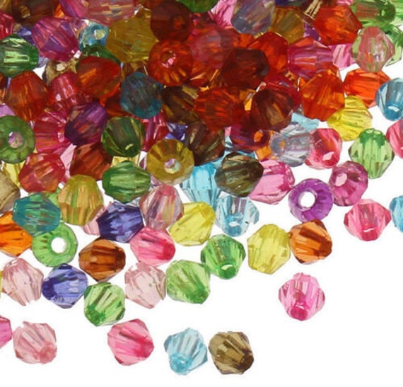 1000 Plastic Beads Luxury Acrylic Beads 4mm Faceted Double Etsy