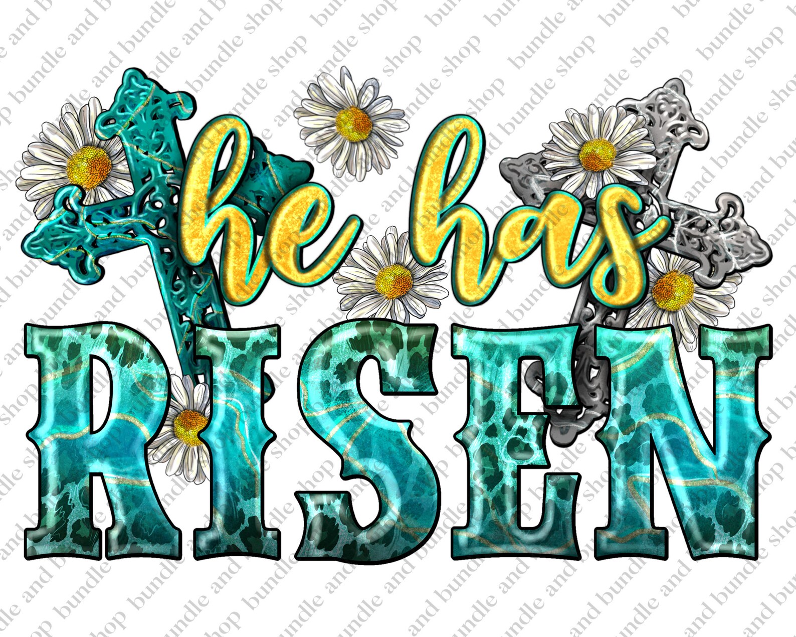 Western He Has Risen With Cross and Floral Png Sublimation Etsy