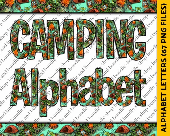 Camping Alphabet Letters 67 PNG Files Bundlecamping Doodle - Etsy Hong Kong