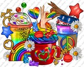 LGBTQ Pride Coffee Cups Png Sublimation Design, Colorful Coffee Cups Png,Love Is Love Png,Pride Coffee Cups Png,LGBTQ Png,Digital Download