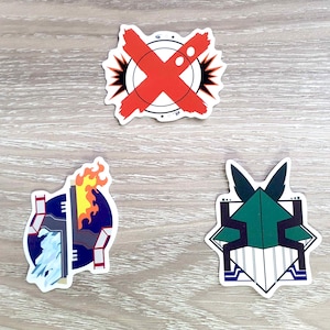My Hero 2&quot; embleemstickers, op karakter geïnspireerd, subtiel, minimalistisch, anime-stickers