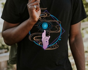 Gojo Zauberer inspiriert Unisex T-Shirt, minimalistisches Anime Otaku Geschenk, mehrere Farben