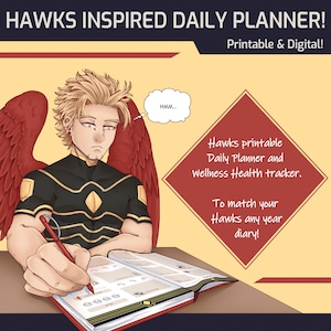 Hawks Themed Daily Planner & Wellness Tracker Printable | Digital Download | GoodNotes