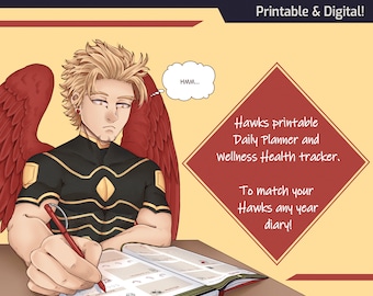 Hawks Themed Daily Planner & Wellness Tracker Printable | Digital Download | GoodNotes