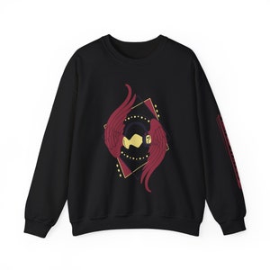 Hawks, Winged Hero Inspired Subtle Anime Unisex Crewneck Sweatshirt Black