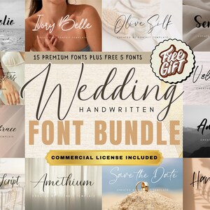Fontes elegantes para casamento, fontes de caligrafia para planejadores minimalistas, fontes modernas para branding e logotipo, fontes manuscritas para convites