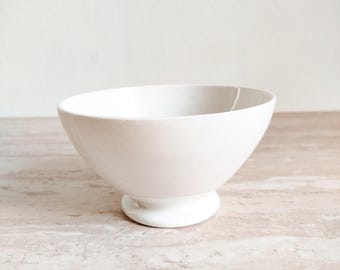 Tazón para café con leche de Digoin y Sarreguemines, antiguo tazón francés blanco.