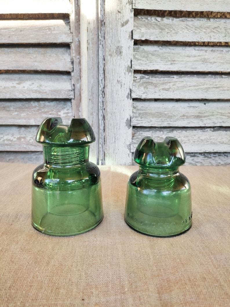 Vintage Glass Power Line Insulators, French Power Line Insulator