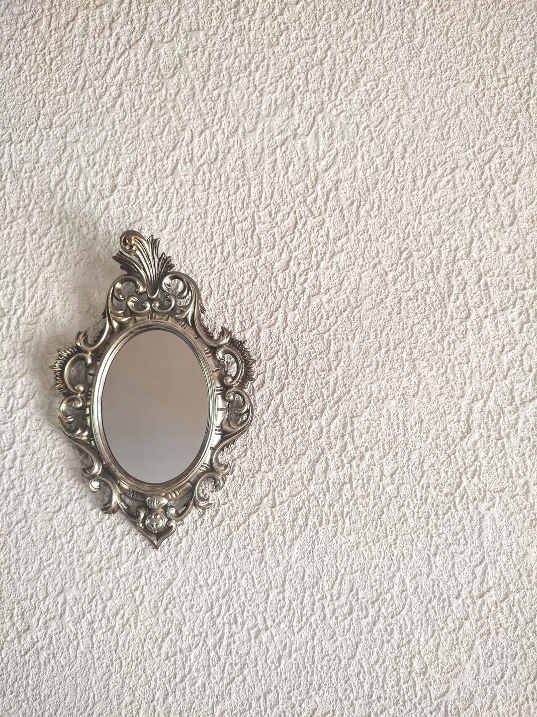 Silver Wooden Mirror Old Rock Style Mirror Baroque Wall - Etsy