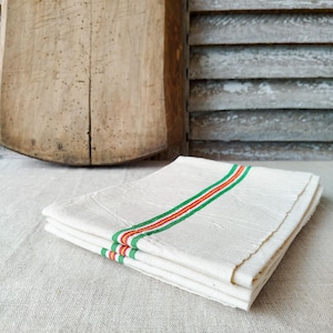 Antique linen tea towel, antique French tea towel, vintage kitchen towel.