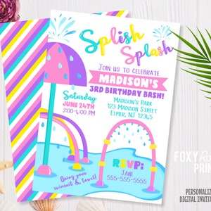 Invitation A La Fete Water Gun Invitation Splish Splash Etsy France