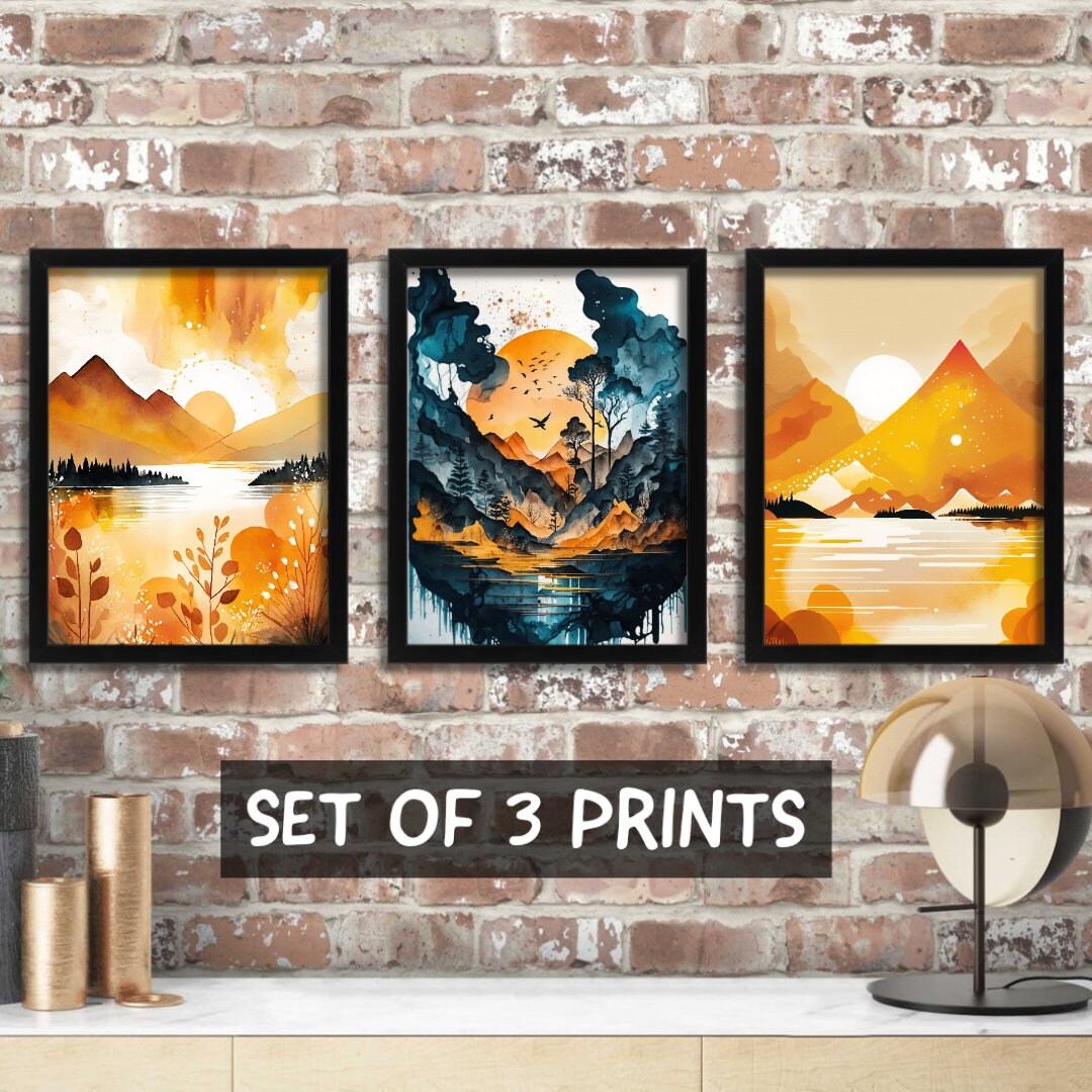 Dreiteiliges Leinwandbild Mit Kakteen-Motiv – Aquarell-Druck Für Wohnzimmer, Bad Oder Büro