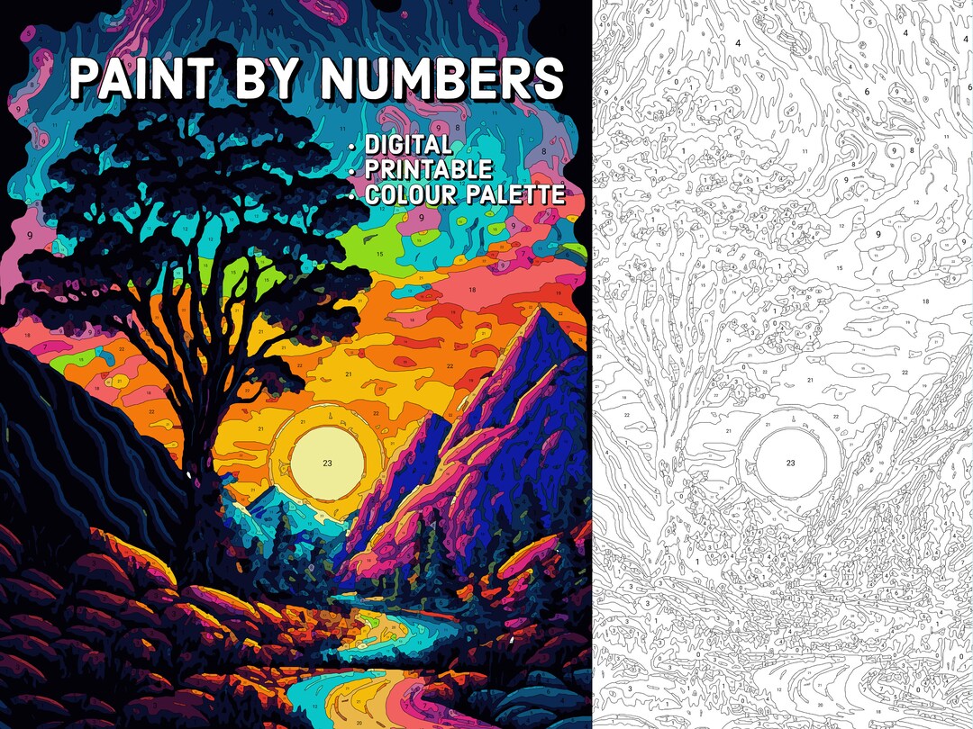 Paint by Numbers for Adults DIGITAL DOWNLOAD Procreate Painting Kit ...