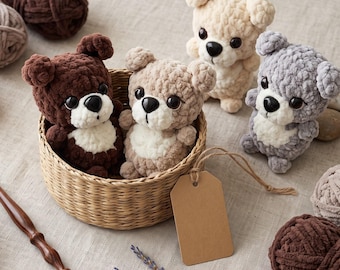 Puppy Keychain Crochet Pattern, Amigurumi Dog Keychain Pattern PDF, Cute Plush Puppy Dog Crochet Pattern, Easy Mini Dog Keychain Pattern