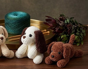 2 in 1 Crochet Puppy Pattern, Amigurumi Puppy Plushie Tutorial, Cute Velvet Dog Pattern, DIY Stuffed Animal Pattern, Baby Shower Gift