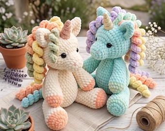 Unicorn Crochet Pattern, Plush Unicorn Pattern, Amigurumi Unicorn, Rainbow Unicorn Crochet, Cute Crochet Animal, Crochet Pattern PDF