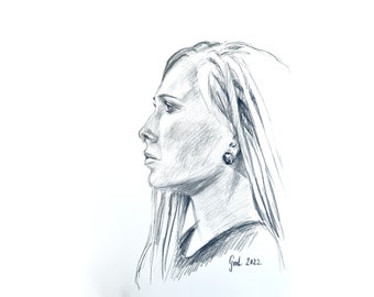 Individual portrait in charcoal, DIN A3