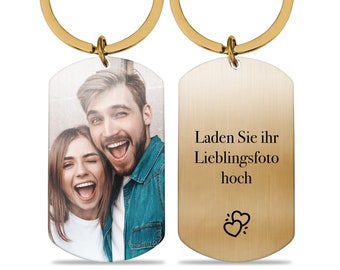 Schlüsselanhänger (personalisiert) Hundemarke gold Einzigartige Geschenkidee