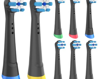 Replacement brush heads compatible with Oral B IO toothbrushes (8-pack black) - Toothbrush heads - For Oral B IO models