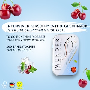 Miracle toothpicks with flavor metal tin cherry/menthol image 3