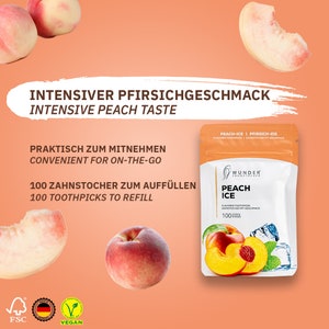 Wunder Zahnstocher mit Geschmack Refill Pack Pfirsich/Ice imagem 3