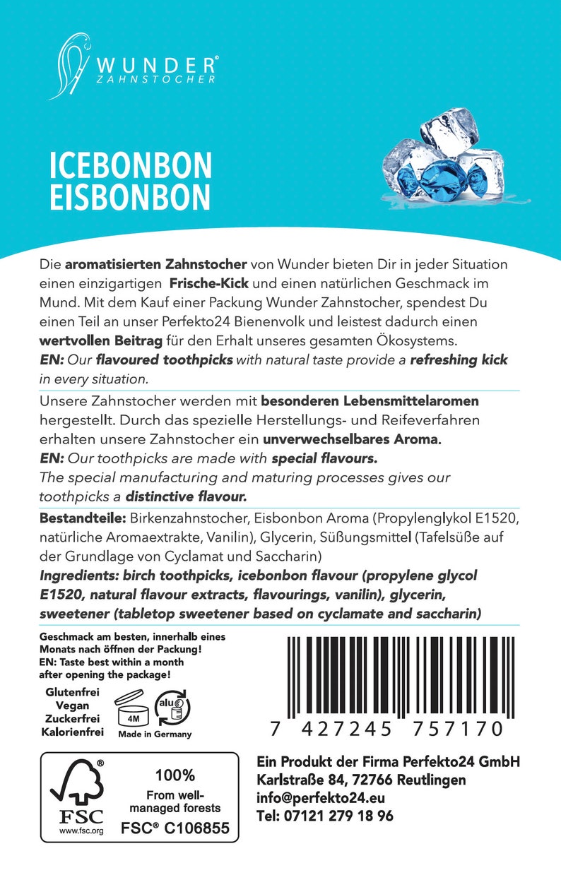 Wunder Zahnstocher mit Geschmack Refill Pack Eisbonbon Bild 8