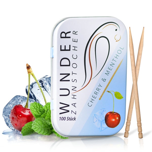 Miracle toothpicks with flavor - metal tin - cherry/menthol