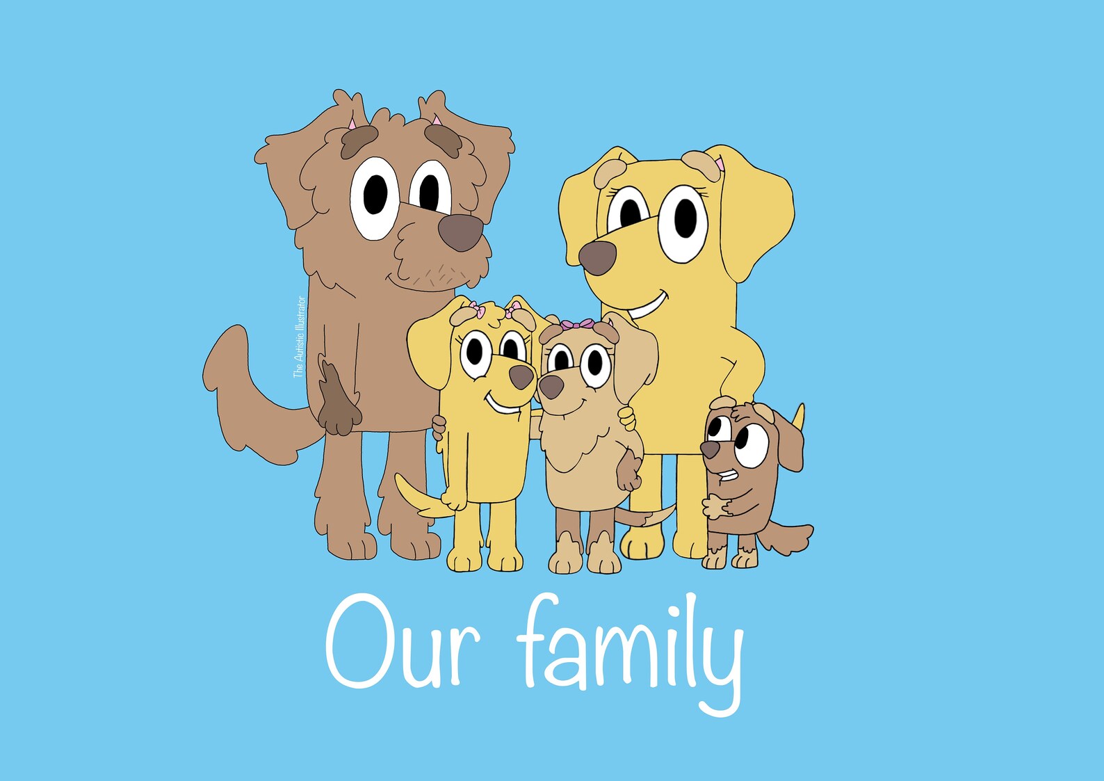 Bluey Bluey Portrait Bluey Art Wall Decor Family Gift Our Etsy Australia