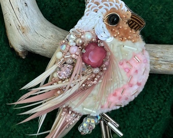 Pink pin, Pink bird, Feather jewelry, Bird brooch, Bird pin, Bird jewelry, Bird cute, Cardinal, Christmas gift, Brooch pin, Bird accessories