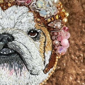 Embroidery pet portrait, Custom pet portrait, Colorful pet portrait, Pet memorial portrait, Dog and cat lover gift image 10