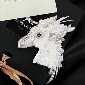 Dragon brooch, Dragon brooch pin, Beaded brooch, Black brooch, Bulk brooch, Fantasy brooch, Handmade brooch, Brooch dragon, White dragon