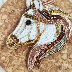 Horse lovers, Brooch horse, Horse brooch, Handmade brooch, Horse jewelry, Horse idea gift, Horse pin, Cute brooch, Cute jewelry, White horse image 5