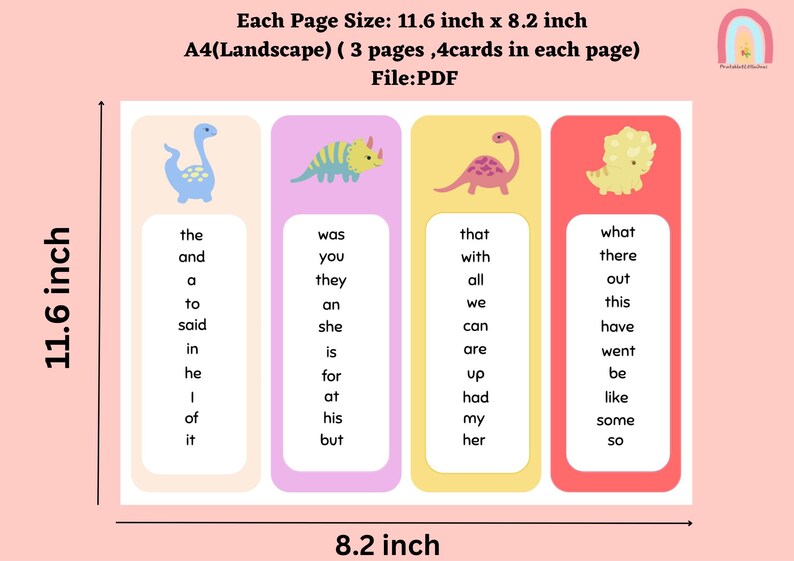 100 High Frequency Words, Sight Words Flashcards, Year 1 Common