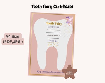 Tooth Fairy Letter, First Lost Certificate, Tooth Fairy Gift, Tooth Fairy Note, Tooth Fairy Printable, First Tooth, Tooth Fairy Receipt