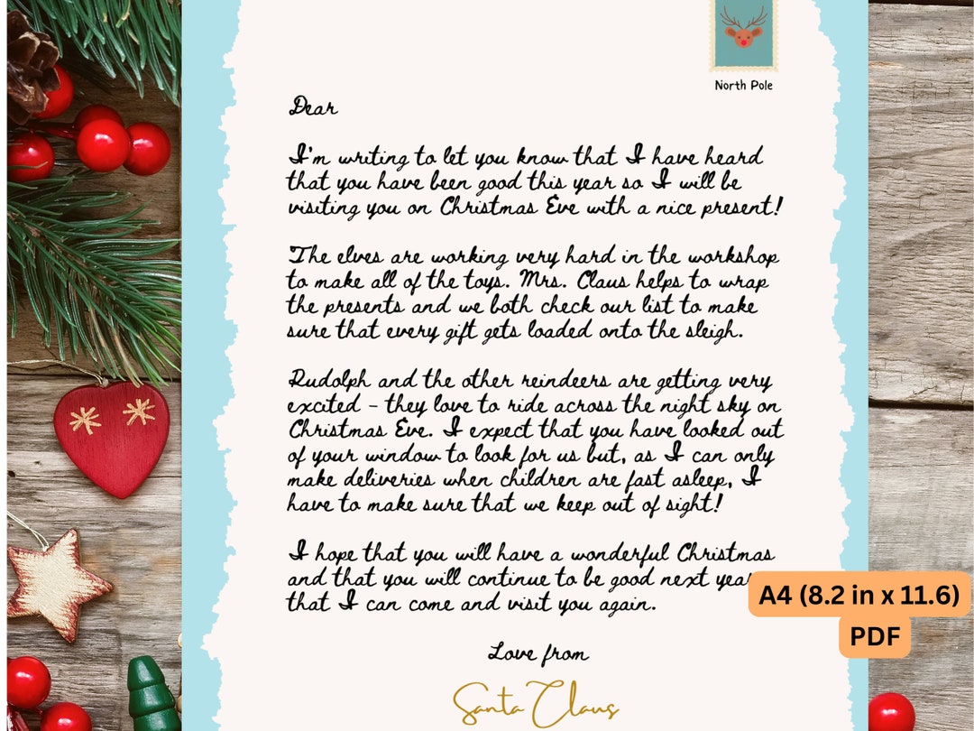 Letter From Santa kids Letter From Santa Printable Letter From Santa Letter from santa kids letter from santa printable letter from santa