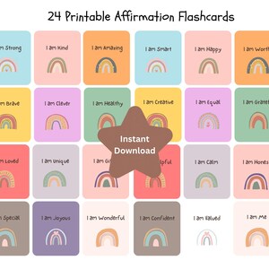 24 Printable Affirmation Cards For Kids, Motivational Cards, Positivity Cards, Kids Affirmation Cards Printable ,Affirm Cards for Kids