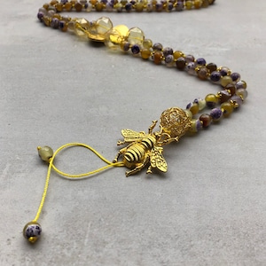 Mala Necklace Begging Necklace Pearl Necklace FireChat Charms Tassel Necklace Yoga Necklace Bee Pollen Bohemian