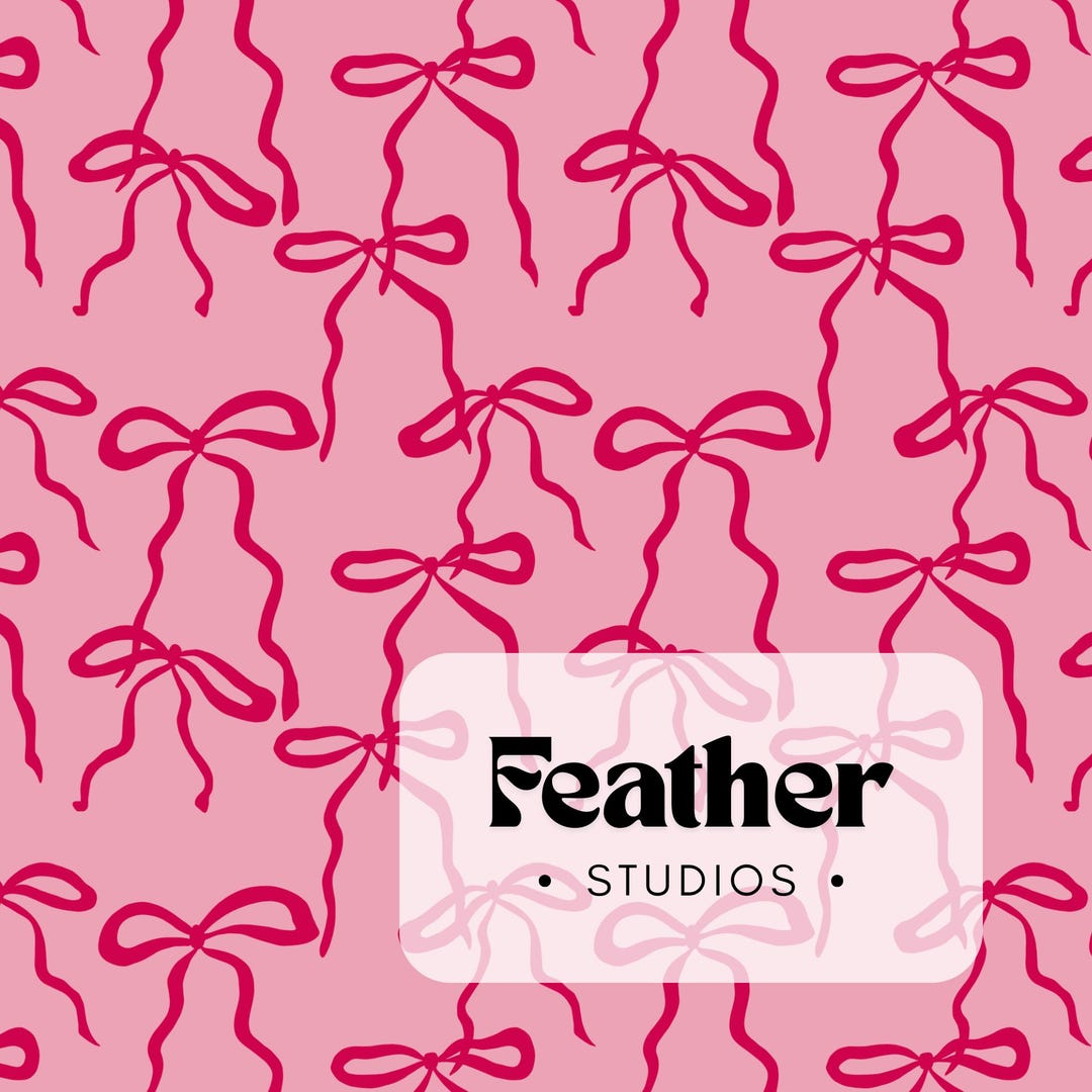 Seamless Pink Bow Pattern | Coquette Aesthetic Digital Paper | Cute ...