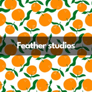 Seamless Orange Pattern | Minimal Fruit Design | White Background + Transparent PNG | Clean Repeat Digital Paper