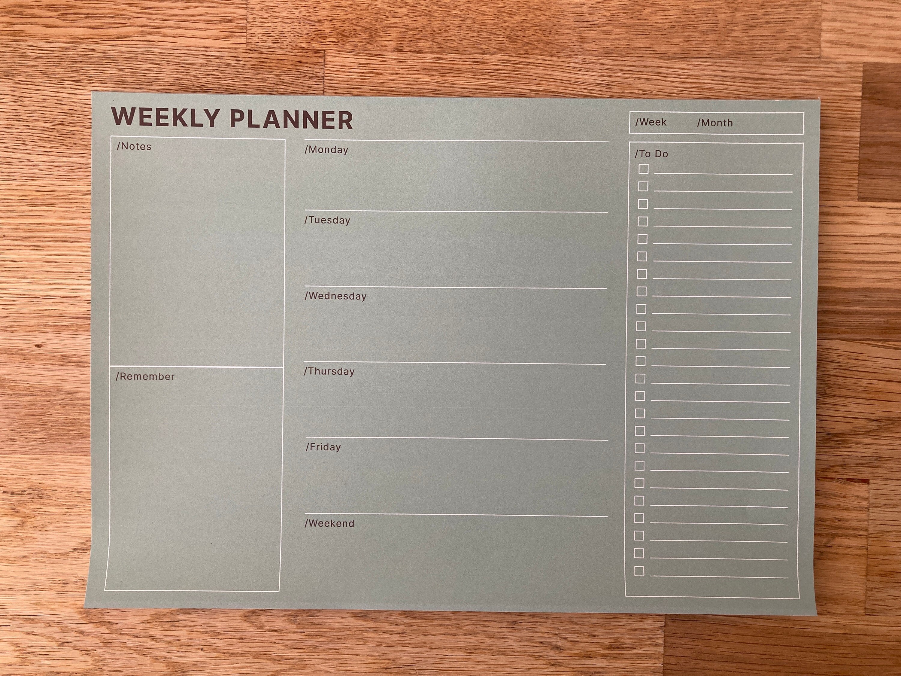 Weekly Planner A4 Fox, Notepad A4 Fall, Planner Week A4, Semainier