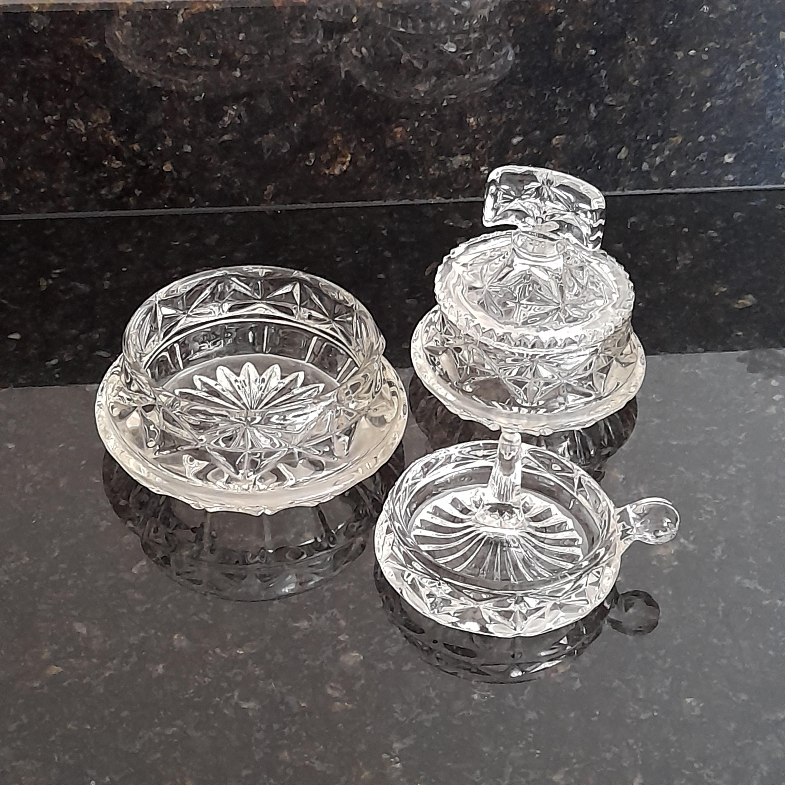 Cut Glass Dressing Table Set - Etsy UK