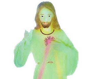 Statue de Jésus-Christ Miséricordieux Luminescent, Figurine Religieuse de Jésus-Christ Brillant dans le Noir, Statue de Jésus-Christ