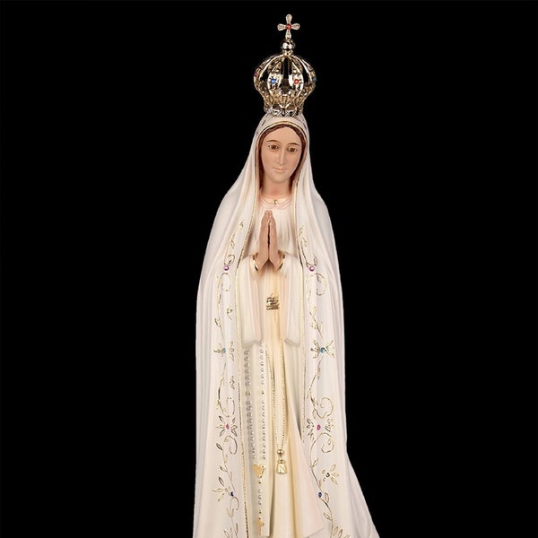 Statue de Notre-Dame de Fatima Peinture classique, Statue de la Vierge Marie, Figurine religieuse Notre-Dame Classique, Art sacré