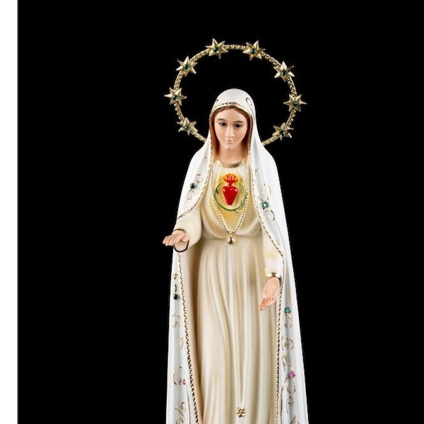 Estatua del Sagrado Corazón de María, Inmaculado Corazón de María, Sagrado Corazón, Inmaculada María, Arte Católico, Regalo Religioso